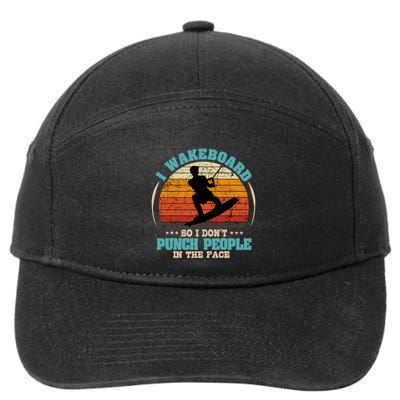 Wakeboarding Retro Vintage Wakeboard Wakesurfing Water Sport 7-Panel Snapback Hat