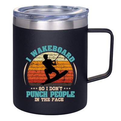 Wakeboarding Retro Vintage Wakeboard Wakesurfing Water Sport 12oz Stainless Steel Coffee Mug