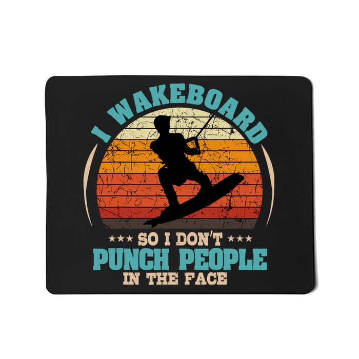 Wakeboarding Retro Vintage Wakeboard Wakesurfing Water Sport Mousepad