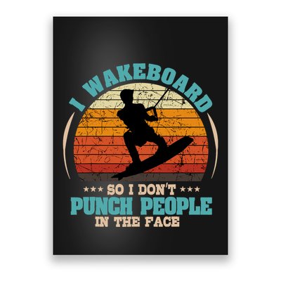 Wakeboarding Retro Vintage Wakeboard Wakesurfing Water Sport Poster