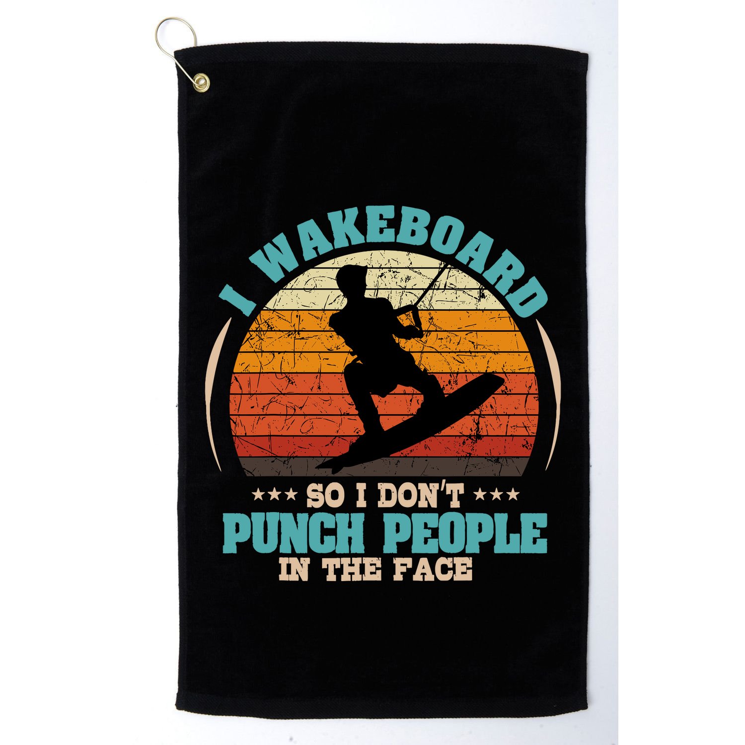 Wakeboarding Retro Vintage Wakeboard Wakesurfing Water Sport Golf Towel