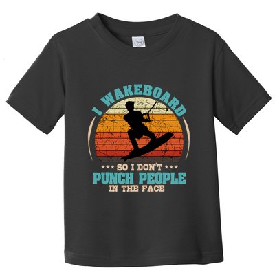 Wakeboarding Retro Vintage Wakeboard Wakesurfing Water Sport Toddler T-Shirt