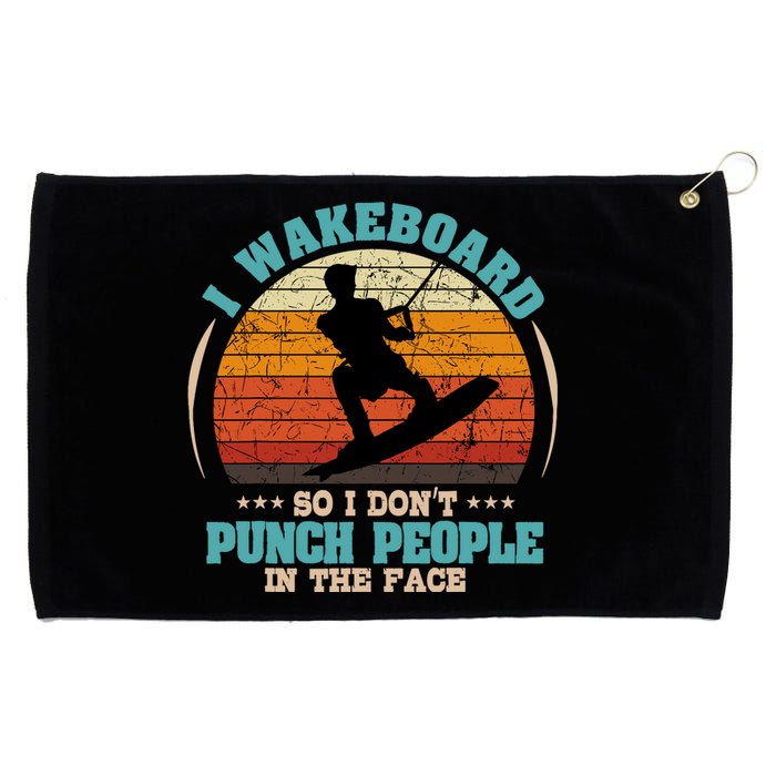 Wakeboarding Retro Vintage Wakeboard Wakesurfing Water Sport Grommeted Golf Towel