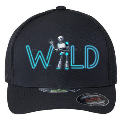 Wild Retro Vintage Robotic Robot Scifi Tech Art Flexfit Unipanel Trucker Cap