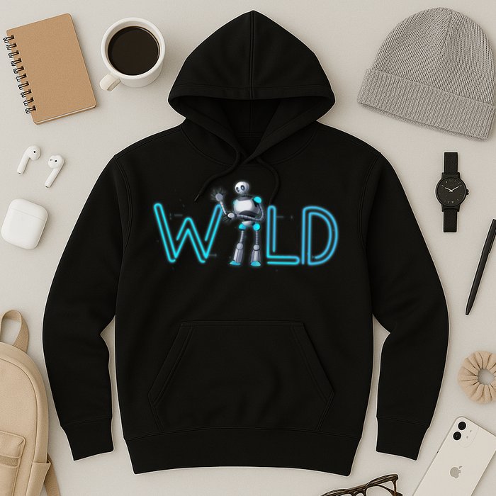Wild Retro Vintage Robotic Robot Scifi Tech Art Hoodie