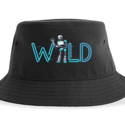 Wild Retro Vintage Robotic Robot Scifi Tech Art Sustainable Bucket Hat