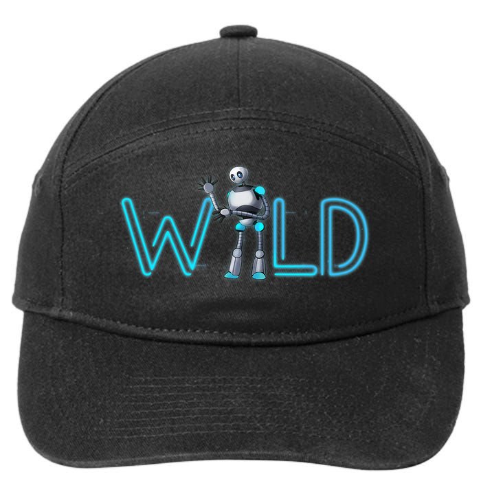 Wild Retro Vintage Robotic Robot Scifi Tech Art 7-Panel Snapback Hat