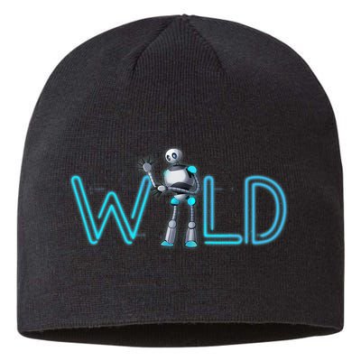 Wild Retro Vintage Robotic Robot Scifi Tech Art Sustainable Beanie