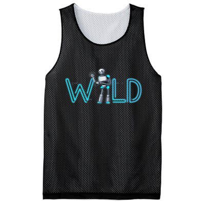 Wild Retro Vintage Robotic Robot Scifi Tech Art Mesh Reversible Basketball Jersey Tank