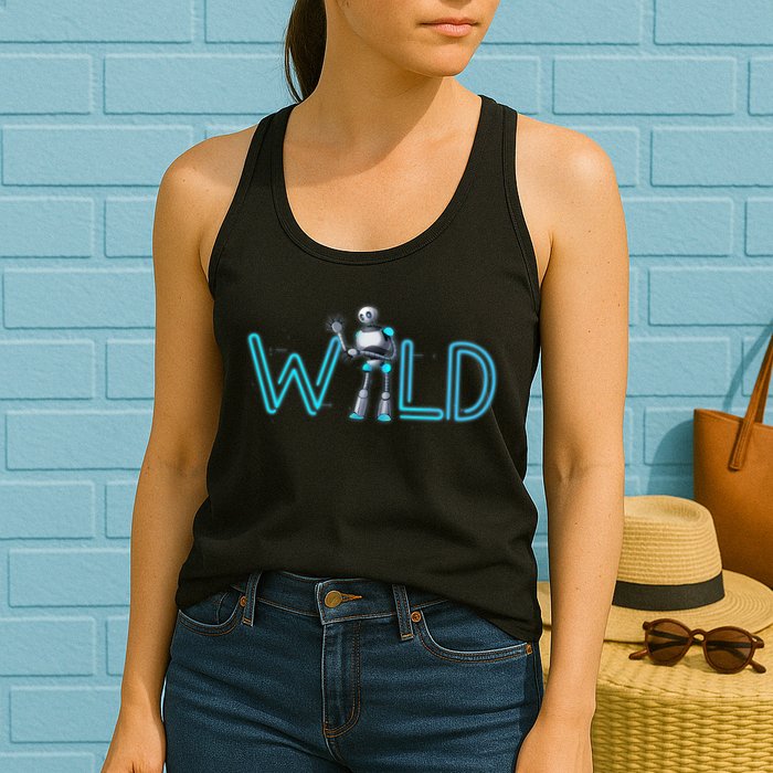 Wild Retro Vintage Robotic Robot Scifi Tech Art Womens Tank Top