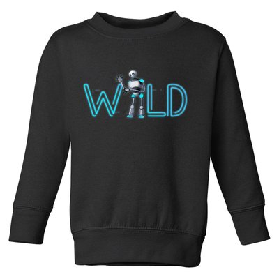Wild Retro Vintage Robotic Robot Scifi Tech Art Toddler Sweatshirt