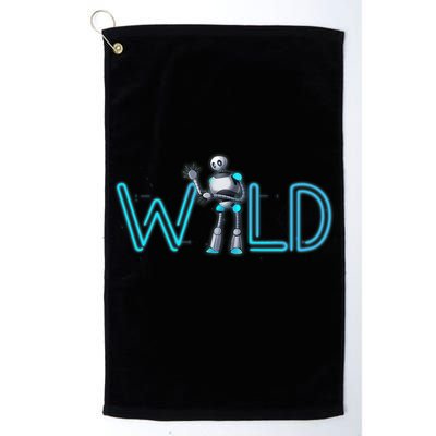 Wild Retro Vintage Robotic Robot Scifi Tech Art Golf Towel
