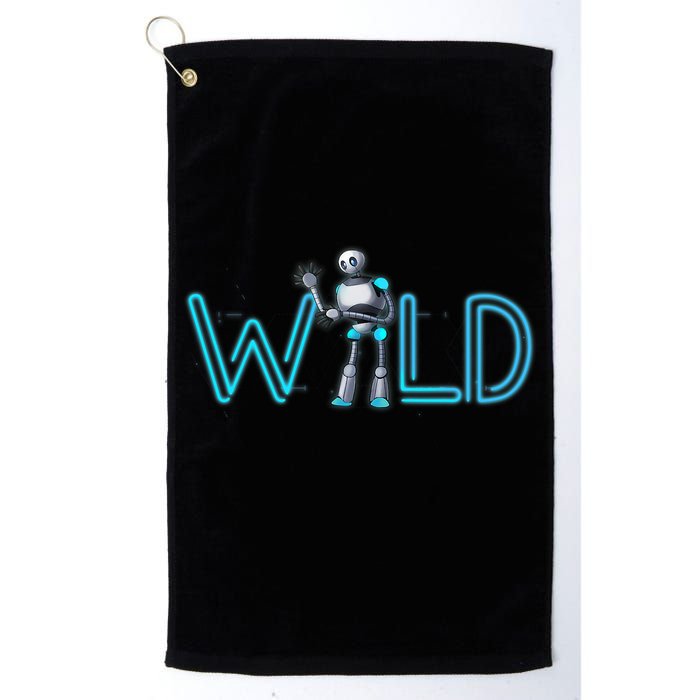 Wild Retro Vintage Robotic Robot Scifi Tech Art Golf Towel