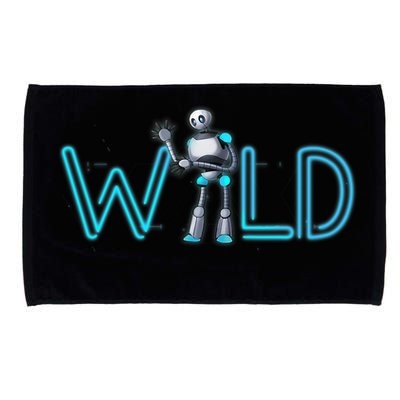 Wild Retro Vintage Robotic Robot Scifi Tech Art Microfiber Hand Towel