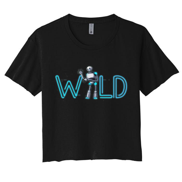 Wild Retro Vintage Robotic Robot Scifi Tech Art Crop Top