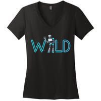 Wild Retro Vintage Robotic Robot Scifi Tech Art Women's V-Neck T-Shirt