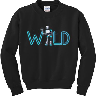 Wild Retro Vintage Robotic Robot Scifi Tech Art Kids Sweatshirt