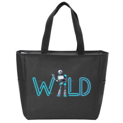 Wild Retro Vintage Robotic Robot Scifi Tech Art Zip Tote Bag