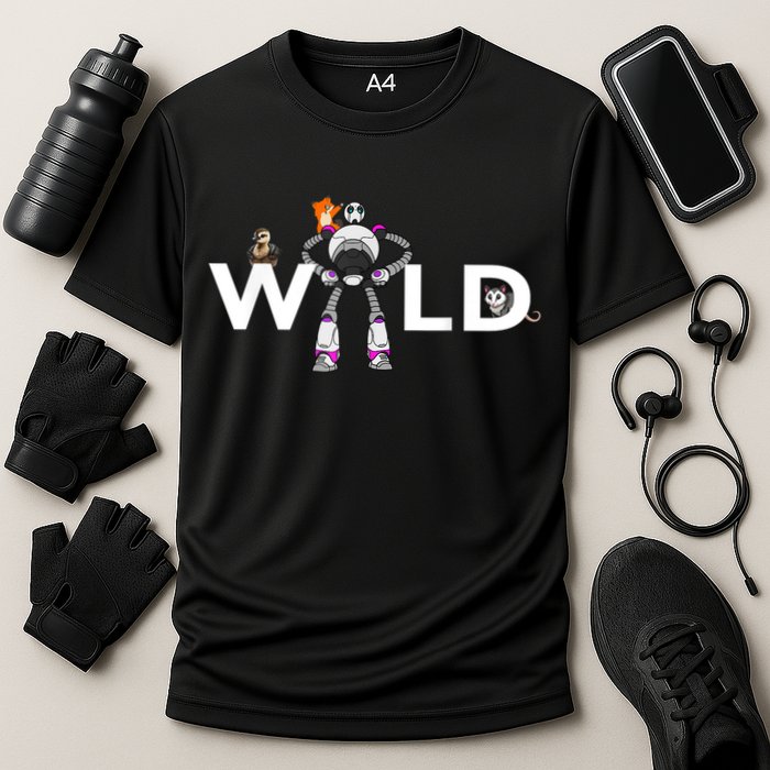 Wild Retro Vintage Robotic Robot Art Science & Math Cooling Performance Crew T-Shirt