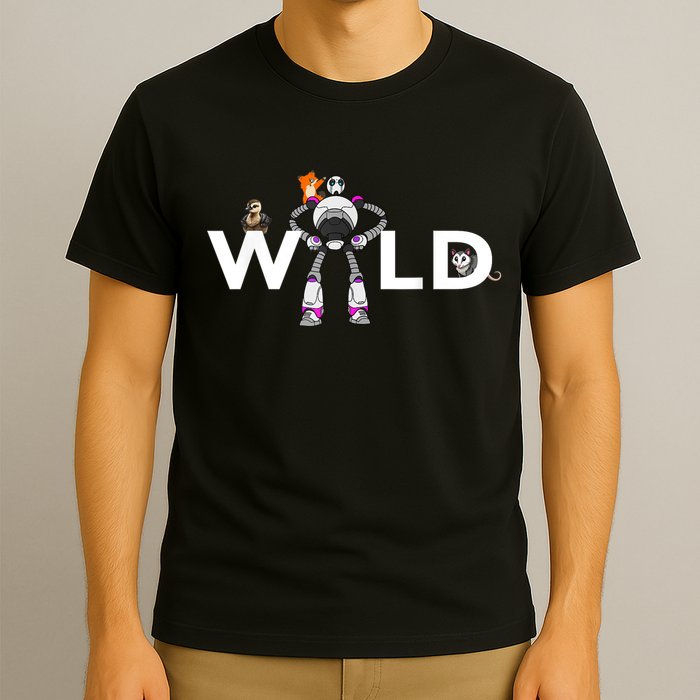 Wild Retro Vintage Robotic Robot Art Science & Math T-Shirt