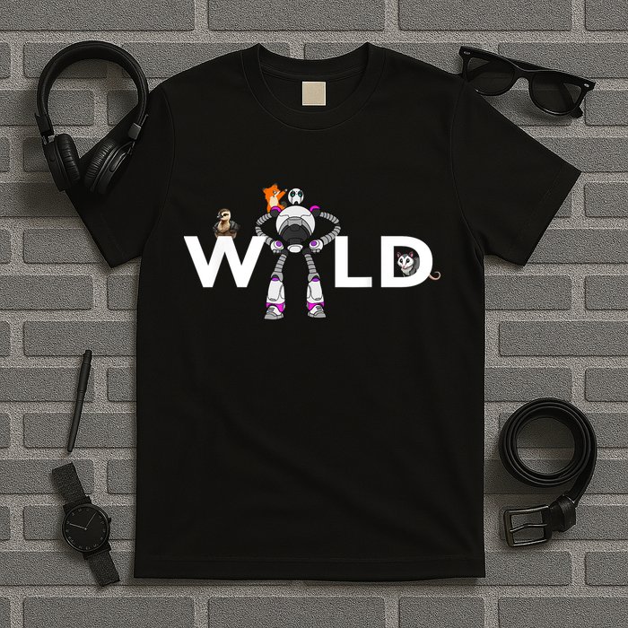 Wild Retro Vintage Robotic Robot Art Science & Math T-Shirt