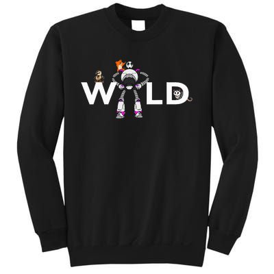 Wild Retro Vintage Robotic Robot Art Science & Math Sweatshirt