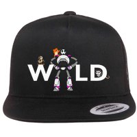 Wild Retro Vintage Robotic Robot Art Science & Math Flat Bill Trucker Hat