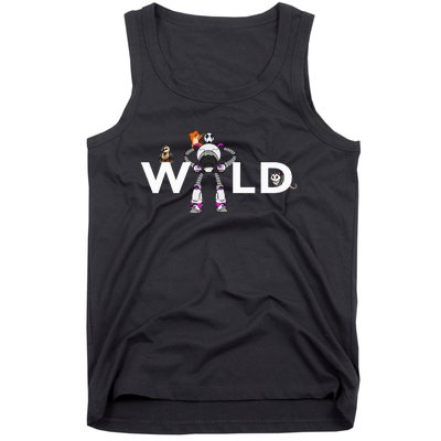 Wild Retro Vintage Robotic Robot Art Science & Math Tank Top