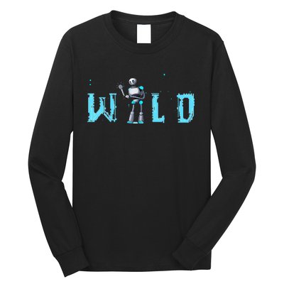 Wild Retro Vintage Robotic Robot Scifi Tech Art Long Sleeve Shirt