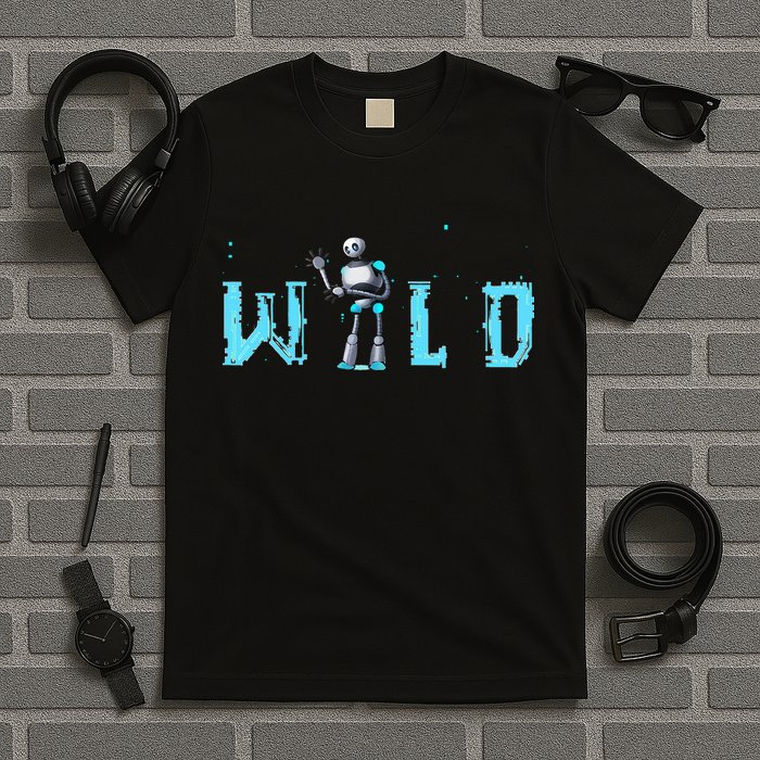 Wild Retro Vintage Robotic Robot Scifi Tech Art T-Shirt