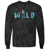 Wild Retro Vintage Robotic Robot Scifi Tech Art Tie-Dye Long Sleeve Shirt