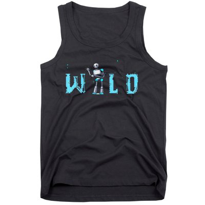 Wild Retro Vintage Robotic Robot Scifi Tech Art Tank Top