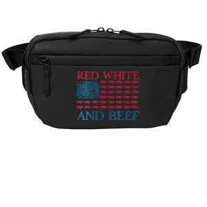 Womens Red White And Beef 4th Of July Cattle American Flag Cow Crossbody Pack