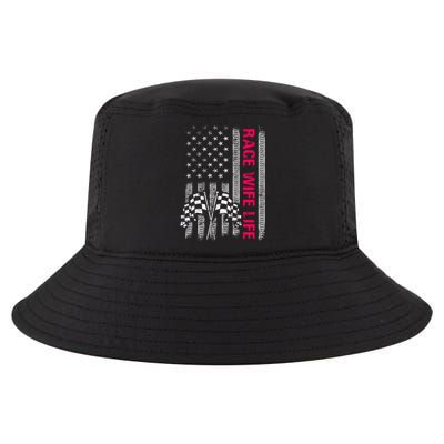 Wo Race Wife Life Racing Racer Mom American Usa Flag Meaningful Gift Cool Comfort Performance Bucket Hat