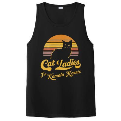 Women Retro Women Kamala Harris Cat Lady Gift PosiCharge Competitor Tank