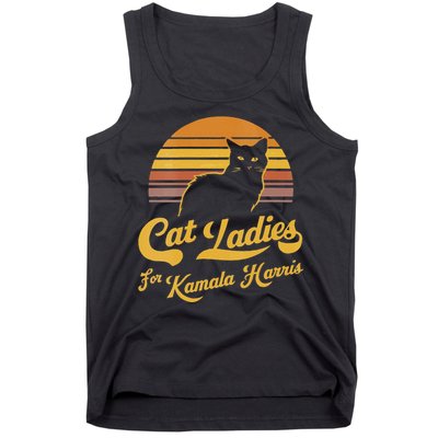 Women Retro Women Kamala Harris Cat Lady Gift Tank Top