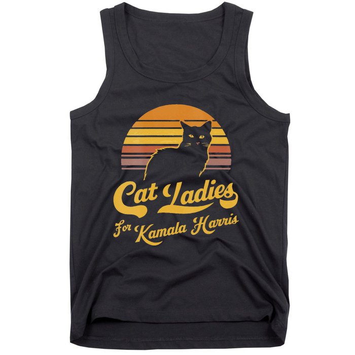 Women Retro Women Kamala Harris Cat Lady Gift Tank Top