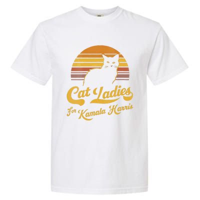 Women Retro Women Kamala Harris Cat Lady Gift Garment-Dyed Heavyweight T-Shirt