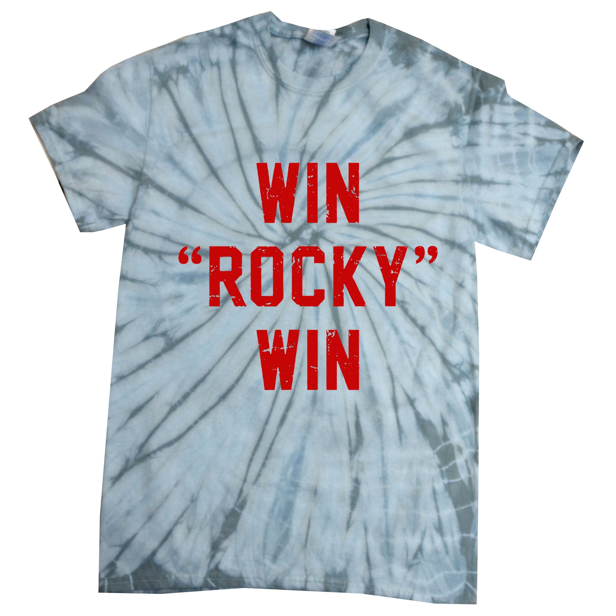 Win Rocky Win Pre Distessed Font Tie-Dye T-Shirt