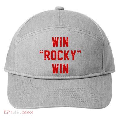 Win Rocky Win Pre Distessed Font 7-Panel Snapback Hat