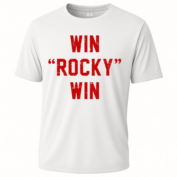 Win Rocky Win Pre Distessed Font Cooling Performance Crew T-Shirt
