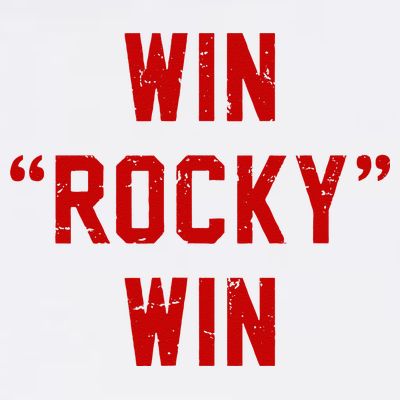 Win Rocky Win Pre Distessed Font T-Shirt