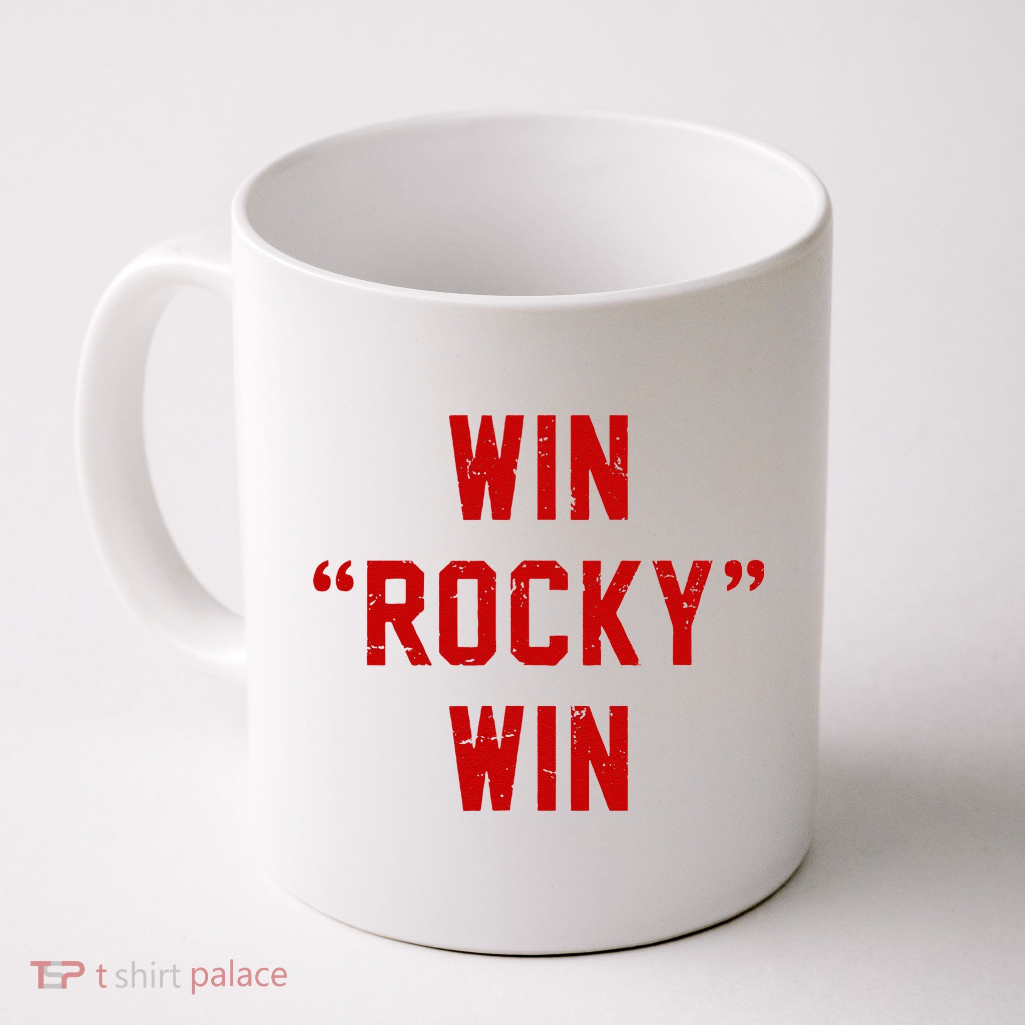 Win Rocky Win Pre Distessed Font Mug