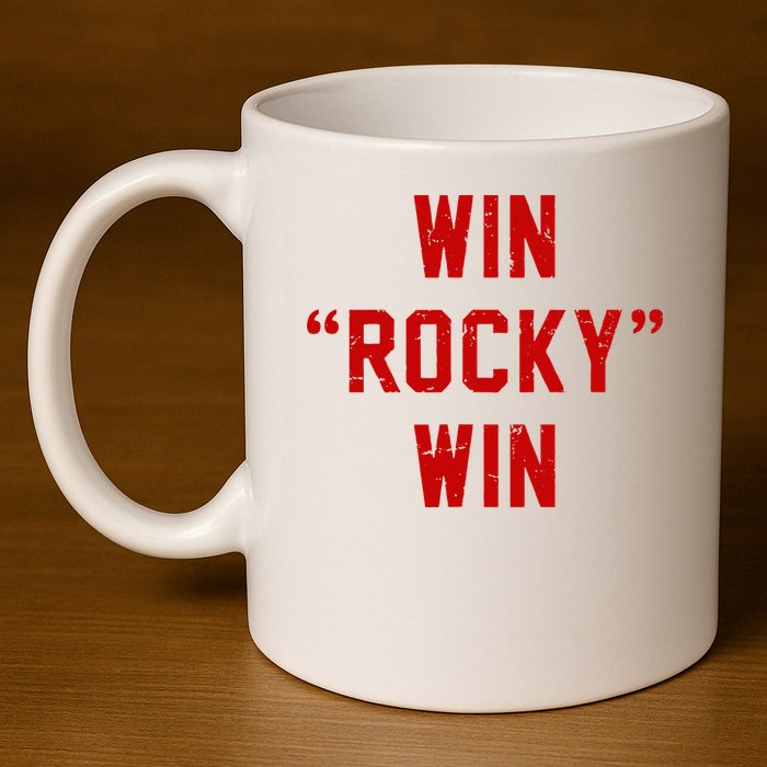 Win Rocky Win Pre Distessed Font 11oz C Handle Ceramic Mug