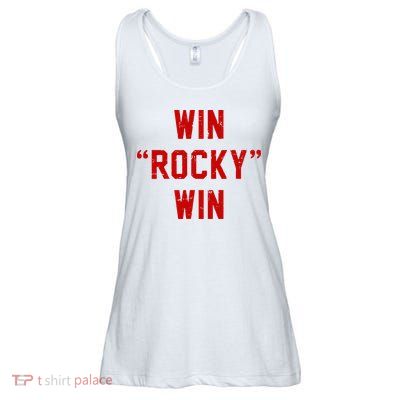 Win Rocky Win Pre Distessed Font Ladies Essential Flowy Tank
