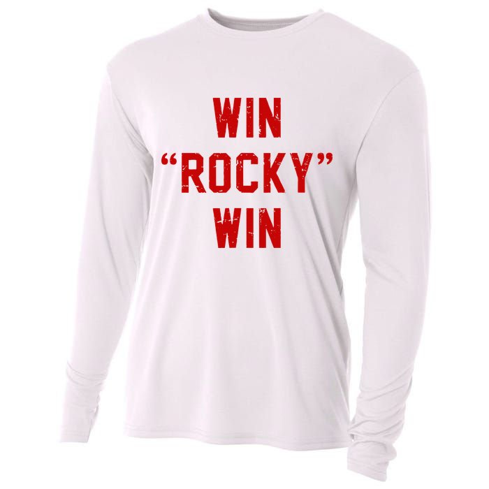 Win Rocky Win Pre Distessed Font Cooling Performance Long Sleeve Crew