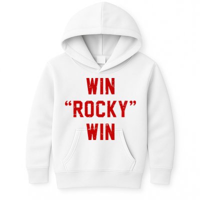 Win Rocky Win Pre Distessed Font Kids Hoodie
