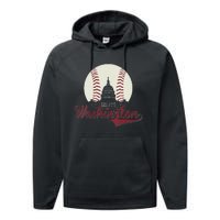 Womens Retro Washington DC Baseball National Mall Silhouette Sport Performance Fleece Hoodie