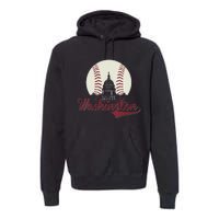 Womens Retro Washington DC Baseball National Mall Silhouette Sport Premium Hoodie