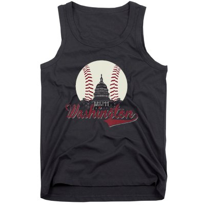 Womens Retro Washington DC Baseball National Mall Silhouette Sport Tank Top